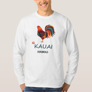 Long Sleeve Hawaiian T-shirt Kauai Wild Rooster