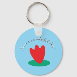  long sleeve T-Shirt with flower on a pond Sleutelhanger