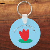  long sleeve T-Shirt with flower on a pond Sleutelhanger (Voorkant)