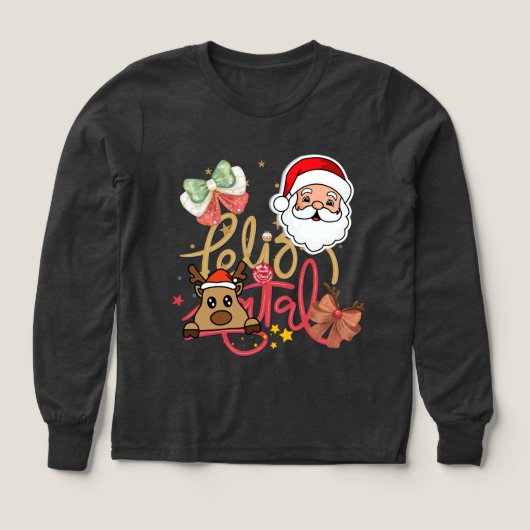 Long sleeved cute t-shirt with fancy christmas  (Voorkant)