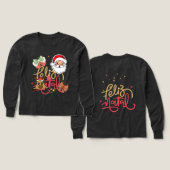 Long sleeved cute t-shirt with fancy christmas  (Voorkant /achterkant)