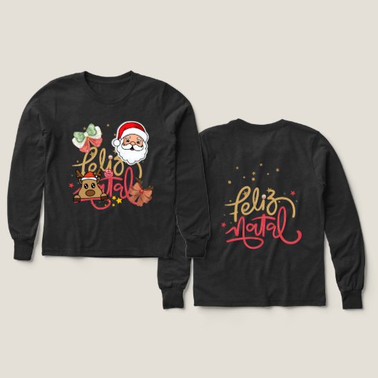 Long sleeved cute t-shirt with fancy christmas  (Voorkant /achterkant)
