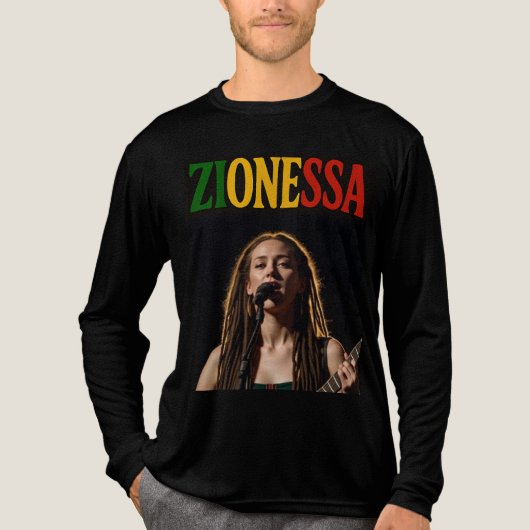 Long-sleeved unisex Tri-Blend shirt (Voorkant volledig)