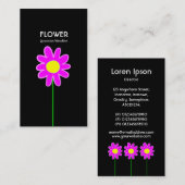 Long Stem Flower III - Black Visitekaartje (Voorkant / Achterkant)