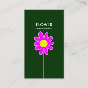Long Stem Flower III - Dk Green Visitekaartje