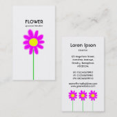 Long Stem Flower III - White Visitekaartje (Voorkant / Achterkant)