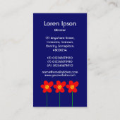 Long Stem Flower IV - Deep Navy Visitekaartje (Achterkant)