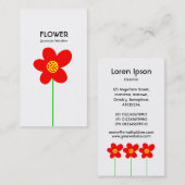 Long Stem Flower IV - White Visitekaartje (Voorkant / Achterkant)