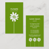 Long Stem Flower VI - Avocado Green Visitekaartje (Voorkant / Achterkant)