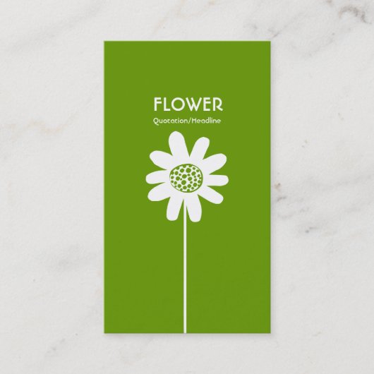 Long Stem Flower VI - Avocado Green Visitekaartje (Voorkant)