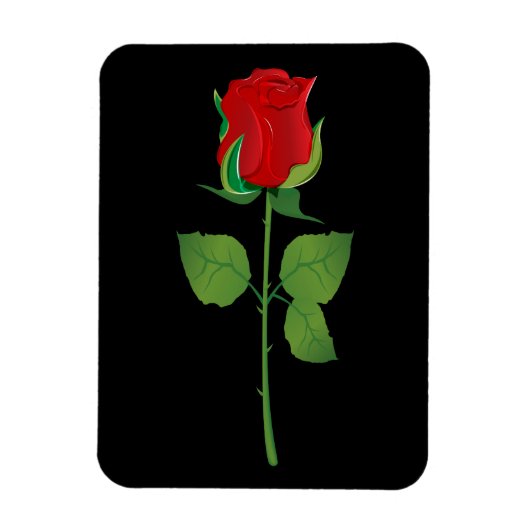 Long Stem Red Rose Magneet (Verticaal)