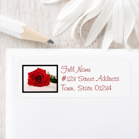 Long Stem Red Rose Mailing Label (Insitu)