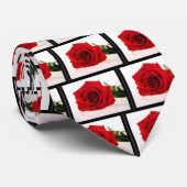 Long Stem Red Rose Mannen Necktie Stropdas (Opgerold)