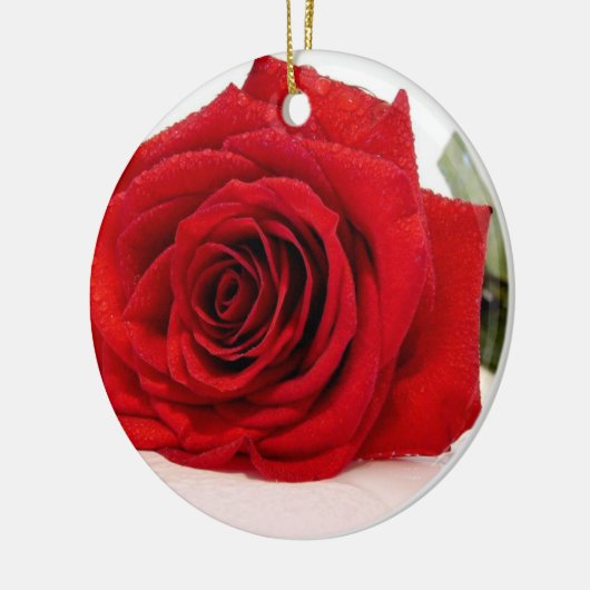 Long Stem Red Rose Ornament (Links)