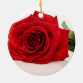 Long Stem Red Rose Ornament (Achterkant)