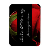 Long Stem Red Rose Personal Wedding Magneet (Verticaal)