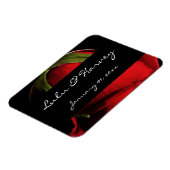 Long Stem Red Rose Personal Wedding Magneet (Linkerzijde)