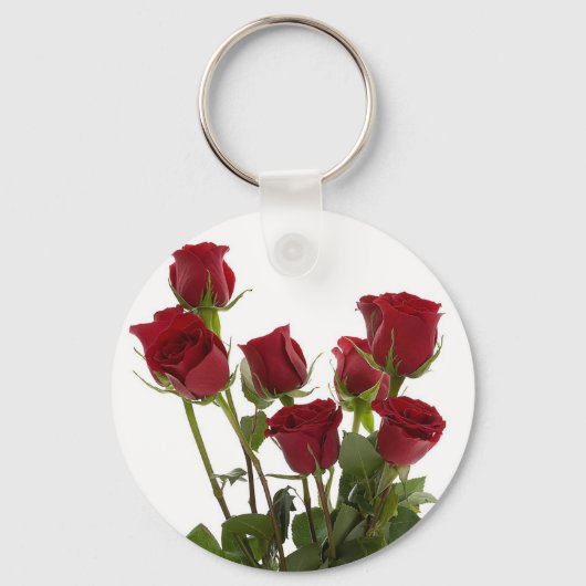 Long Stem Red Roses Sleutelhanger (Voorkant)