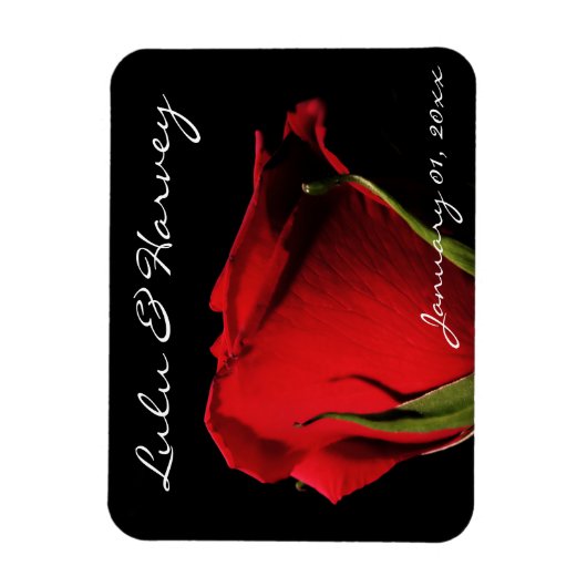 Long Stemmed Red Rose Personal Magneet (Verticaal)