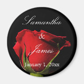 Long Stemmed Red Rose Personal Magneet (Voorkant)