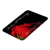 Long Stemmed Red Roses Personal Wedding Magneet (Linkerzijde)