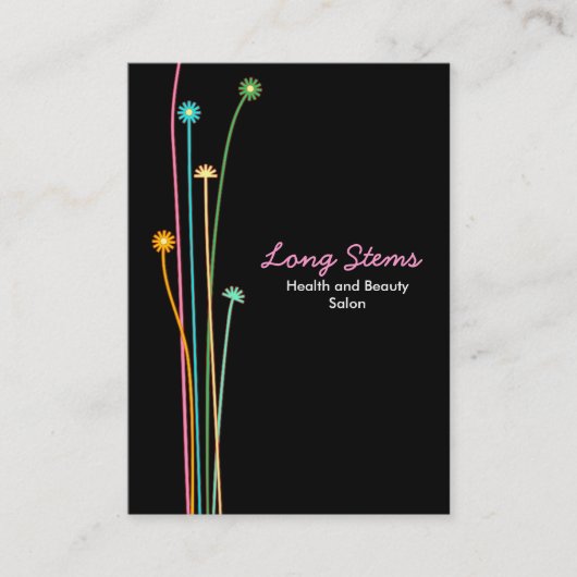 Long Stems - zwart (chubby) Visitekaartje (Voorkant)