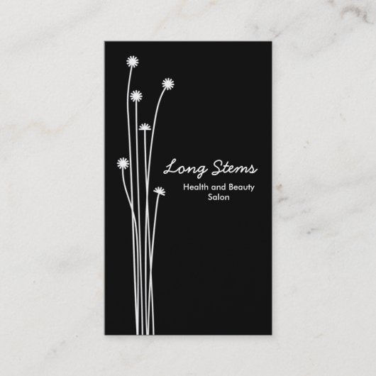 Long Stems - zwart en wit (Gold Kaart) Visitekaartje (Voorkant)