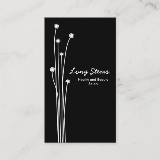 Long Stems — zwart en wit Visitekaartje (Voorkant)