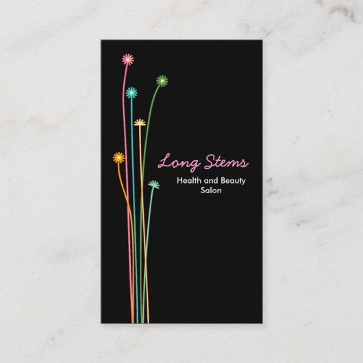 Long Stems — zwart Visitekaartje (Voorkant)