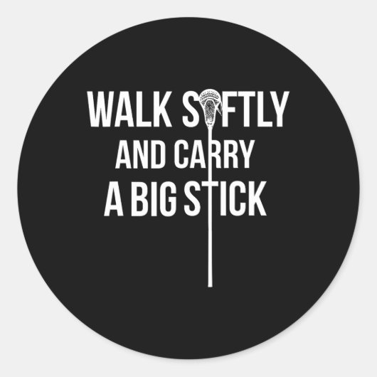 Long Stick Middie (LSM) Lacrosse Defenseman Lax Te Ronde Sticker (Voorkant)