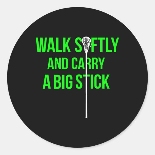 Long Stick Middie (lsm) Neon Lacrosse Defence Lax Ronde Sticker (Voorkant)