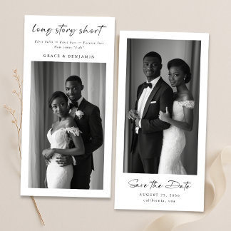 Long Story Short Bookmark Modern Minimalist Photo Save The Date