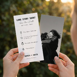 Long Story Short Minimalist Timeline Photo Wedding Save The Date