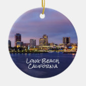 Long strand California, Skyline in Dusk, Keramisch Ornament (Voorkant)