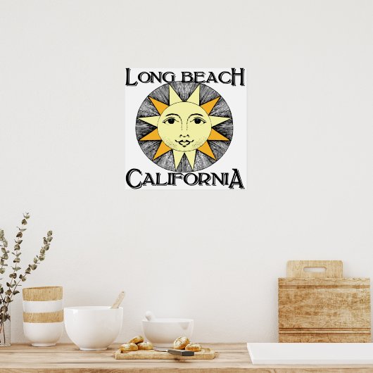 Long strand Californië Poster (Keuken)