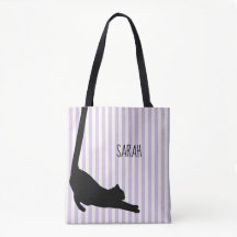 Long Tail Black Cat All Over Print Tas