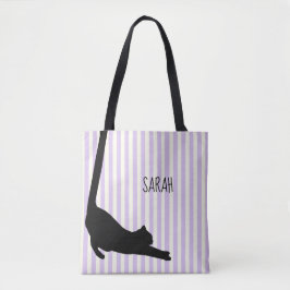 Long Tail Black Cat All Over Print Tas