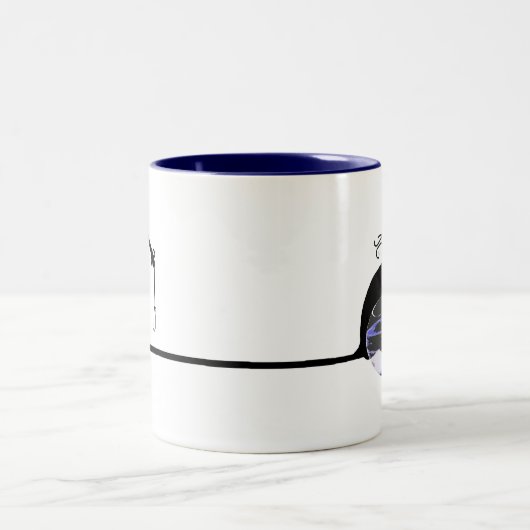 Long Tail Cat Gone Fishin'' Tweekleurige Koffiemok (Center)