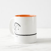 Long Tail Halloween Cat Tweekleurige Koffiemok (Voorkant links)