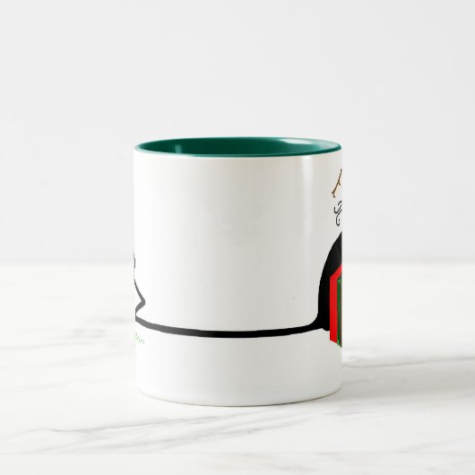 Long Tail Kerstmis Tweekleurige Koffiemok (Center)