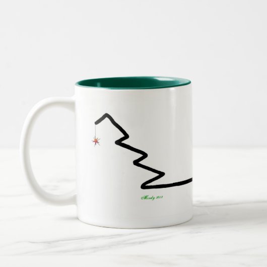 Long Tail Kerstmis Tweekleurige Koffiemok (Links)