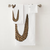 Long-tailed pangolin cartoon illustration bad handdoek (Insitu)