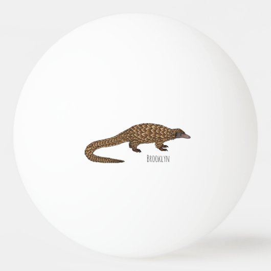 Long-tailed pangolin cartoon illustration  pingpongbal (Voorkant)