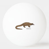 Long-tailed pangolin cartoon illustration  pingpongbal (Achterkant)