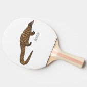 Long-tailed pangolin cartoon illustration tafeltennisbatje (Zijkant)