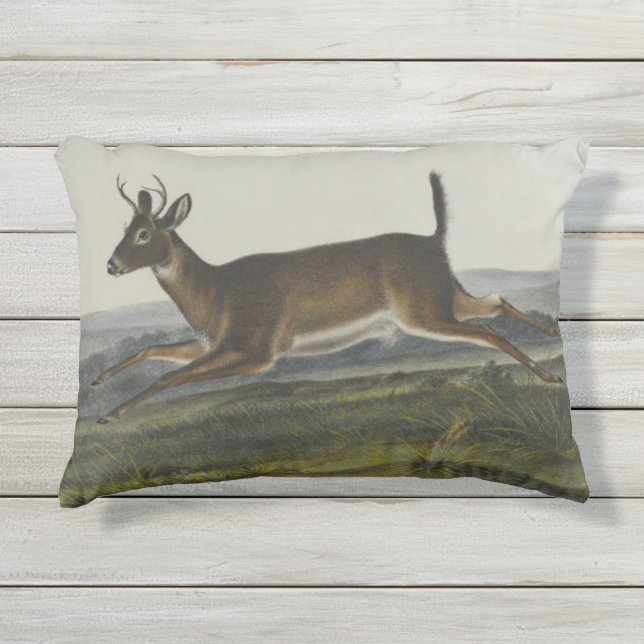 Long Tailing Deer van John James Audubon Buitenkussen (Voorkant)