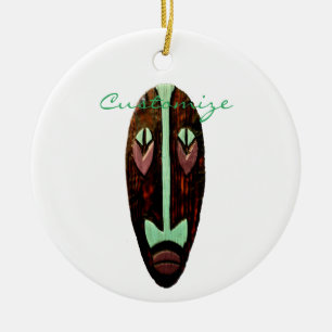 Long Tiki Mask Thunder_Cove Keramisch Ornament