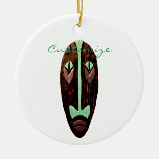 Long Tiki Mask Thunder_Cove Keramisch Ornament (Voorkant)