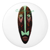 Long Tiki Mask Thunder_Cove Keramische Knop (Voorkant)