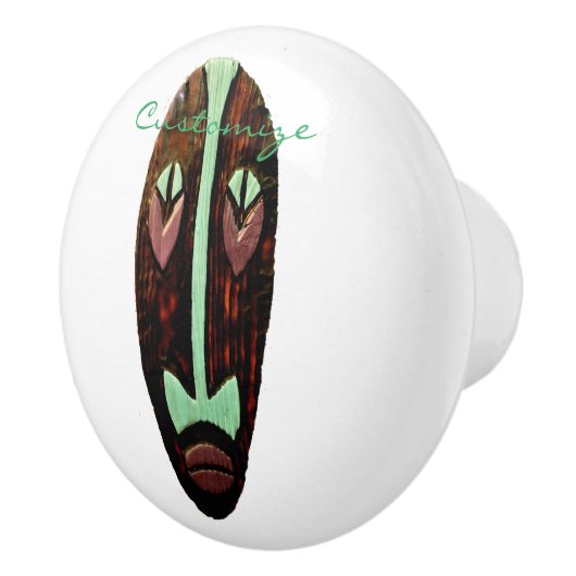 Long Tiki Mask Thunder_Cove Keramische Knop (Rechts)